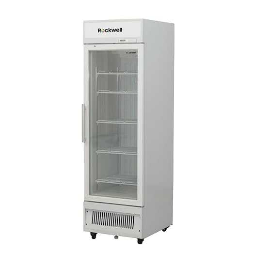 ROCKWELL 379L, Single Glass Door Visi Freezer, Internal LED, Heavy Duty (VF500C, White), 4 Year Warranty