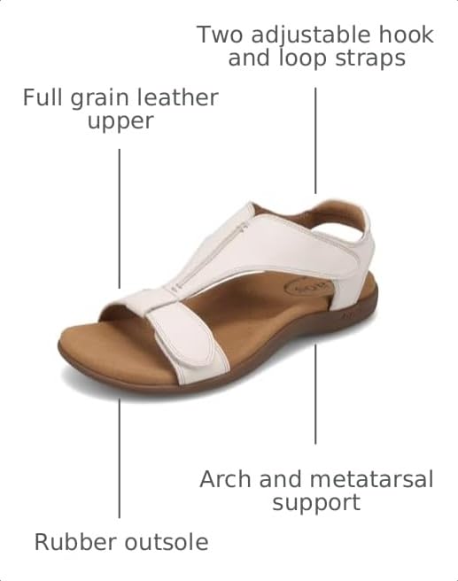 Image of Taos The Show Premium Leather Women's Sandal - Experience Everyday Style, Comfort, Arch Support, Cooling Gel Padding and an Adjustable Fit for Exceptional Walking Comfort