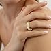 KissYan Band Ring for Women, 14K Gold Plate Dainty Pave Teardrop or Circle CZ Eternity Bridal Wedding Promise Engagement Statement Ring Fashion Gifts(Style3,Size9)