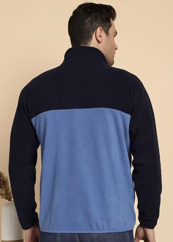 Image of Alan Jones Clothing Men's Fleece Full-Zip Jacket | Warm Puffy Polyester Jacket with Stand Collar & Piped Cuffs