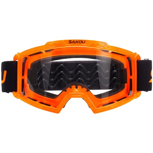 SAKOU Anti-buée Lunettes Moto Cross Enfants et Adolescents, pour moto, Motocross, Vélo Tout-terrain et Quad, pour Garçons et Filles âgés de 3 à 12 ans...