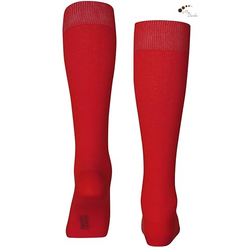 Image of Mysocks Unisex Extra Fine Combed Cotton Knee High Socks, Hand Linked Toe, Soft Latex Band