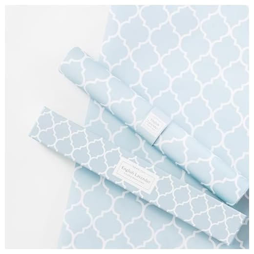 MERRITON Scented Drawer Liners, Fresh Scent Paper Liners for Cabinet Drawers, Dresser Shelf, Linen Closet, Perfect for Kitchen, Bathroom, Vanity (6 Sheets) (English Lavender)