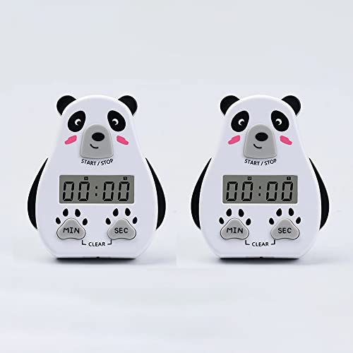 Image of YELONA Pack of 2 Kitchen Timer, Timer for Kids, Digital Timer for Cooking, Egg Timer, Magnetic Desk Timers for Teacher, Classroom, Exercise, Bathroom, Oven, Baking, Table, Productivity - White