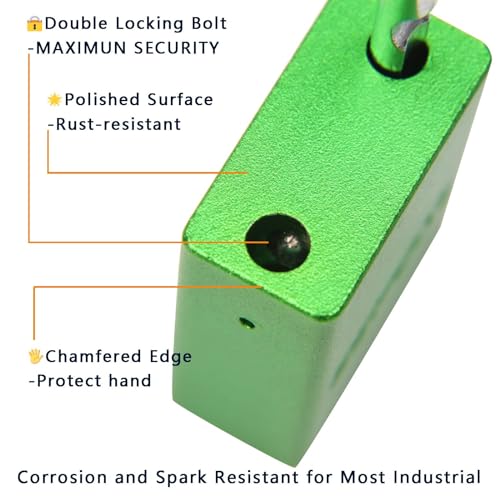 Image of SEPOX 24-Pack Green Padlocks, Keyed Different | Lightweight spark-proof aluminum, Long Shackle. 72 brass keys. High-security for LOTO, fence, locker, yard & lockout. Green.