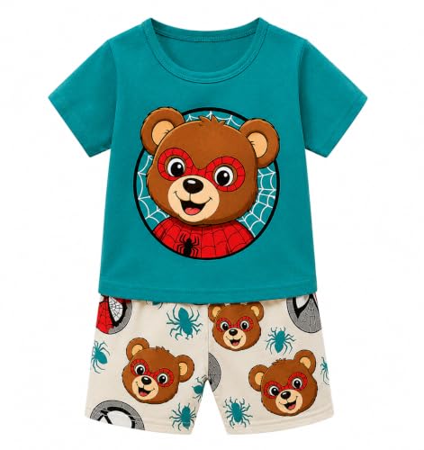 Image of Bold N Elegant Dailywear Cartoon Summer Kid's Half Sleeves T-shirt Shorts Set for Baby Boys & Girls