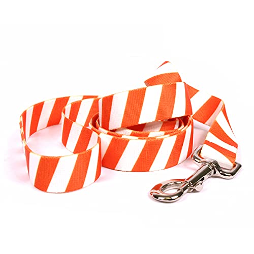 Image of Yellow Dog Design Team Spirit Orange and White Dog Leash-Size Large-1 Inch Wide and 5 feet (60 inches) Long