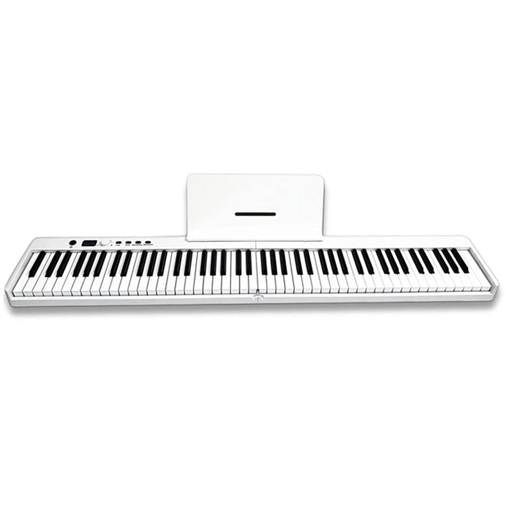 OUYAD Foldable Electronic Piano, Piano Keyboard 88-Key Bluetooth, Mobile Adjustment Function, Electronic Keyboard Size Suitable for Beginners (Children and Adults): 126.720.94Cm,A