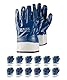 RS OPAL 800 / Nitrilhandschuhe/Arbeitshandschuhe aus Nitril/Schützender Nitrilbeschichtet/Größe 10, 12 Paar/Blau Weiß/Montagehandschuhe