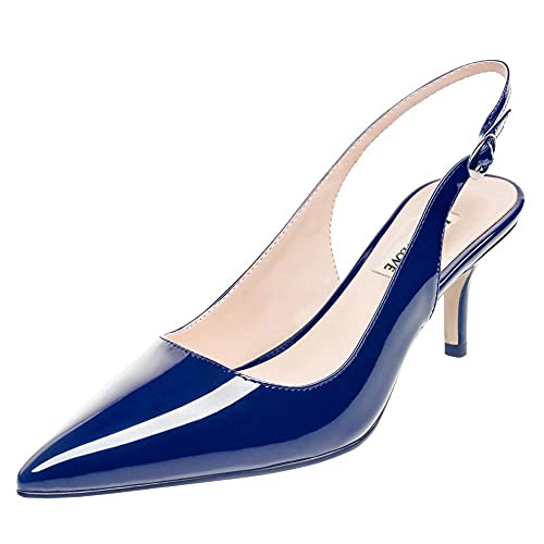 Image of JOY IN LOVE Slingback Kitten Heels for Women Closed Pointed Toe Pumps Dress Shoes