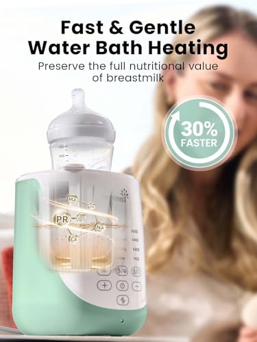 Image of Grownsy Auto-Lift Nutri Bottle Warmer for Breastmilk & Formula, Green