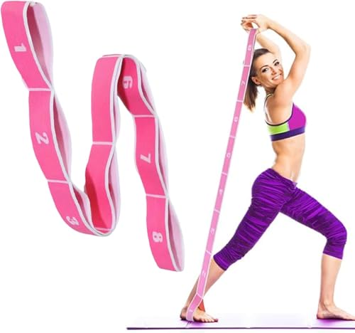 Luxiremi - Abeillo - 1 sangle de yoga élastique avec passants - Pour équipement d'étirement - Pour physiothérapie, yoga, pilates, danse, gymnastique et flexibilité