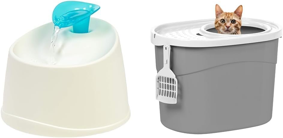 Fuente de agua y caja sanitaria para gatos IRIS USA