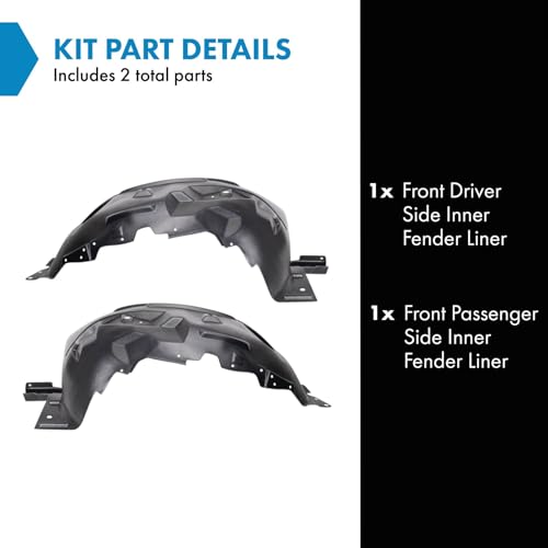 Image of TRQ Front Inner Fender Liner Set Compatible with 2001-2009 Mazda B2300 1998-2001 B2500 1998-2007 B3000 1998-2009 B4000 MA1248114 MA1249114