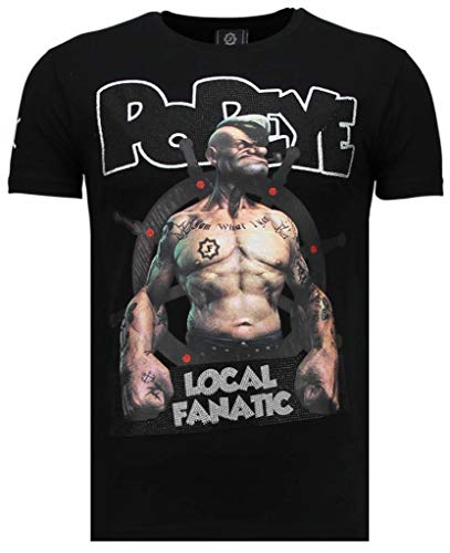 Local Fanatic Camisetas – The Sailor Man Rhinestone Camisetas Personalizadas – Negro