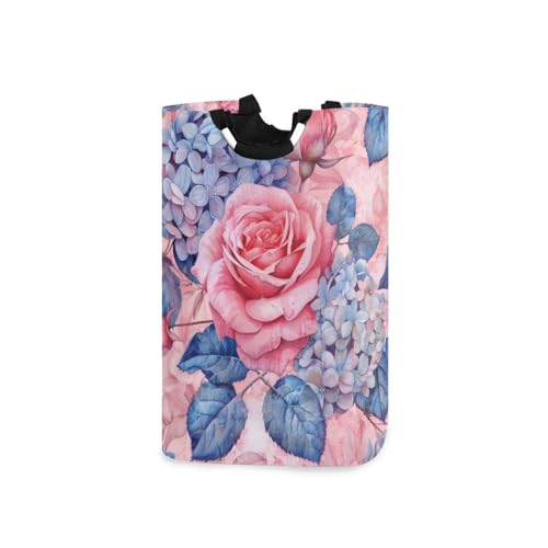 Jihqo Laundry Hamper Basket Vivid Roses Collapsible Nursery Storage Bin Waterproof Clothing Baskets for Home Bedroom Bathroom Washing Room