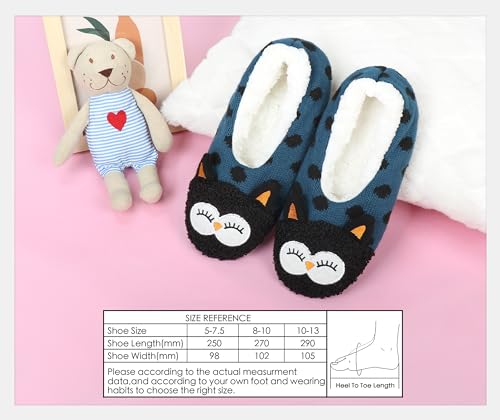 Image of DICUIRD Womens Animal Slipper Socks Non Slip Gripper House Slippers