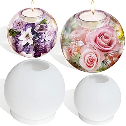 Actvty Resin Sphere Tealight Candle Holders Cover