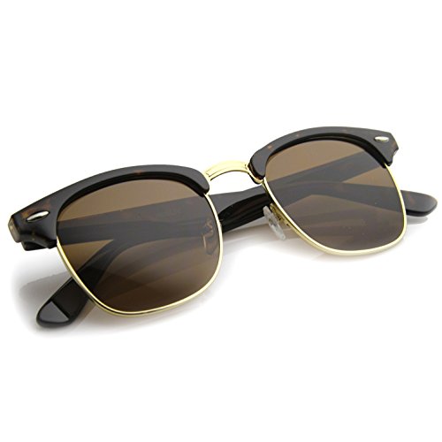 Image of zeroUV Half Frame Semi-Rimless Horn Rimmed Sunglasses