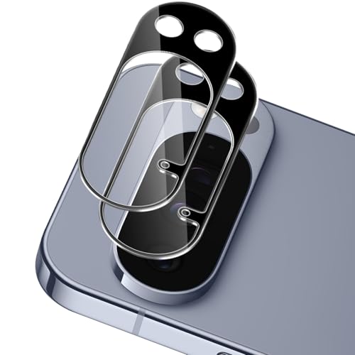 Xunzii 2 Piezas Protector de Lente Cámara para Google Pixel 10 Pro XL - [Negro], Dureza 9H Anti Arañazos Cristal Templado Película de Cámara, HD Sin Burbujas Protector de Cámara Vidrio Templado