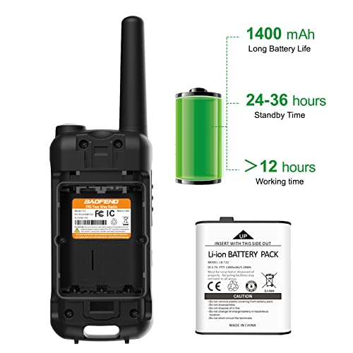 Baofeng F22 Frs Radio License-Free Walkie Talkie 22 Channel 12 Noaa Weather Channel Led Flashlight Hands-Free Two Way Radio With Earpiece (2 Pack, Green) #TOP2