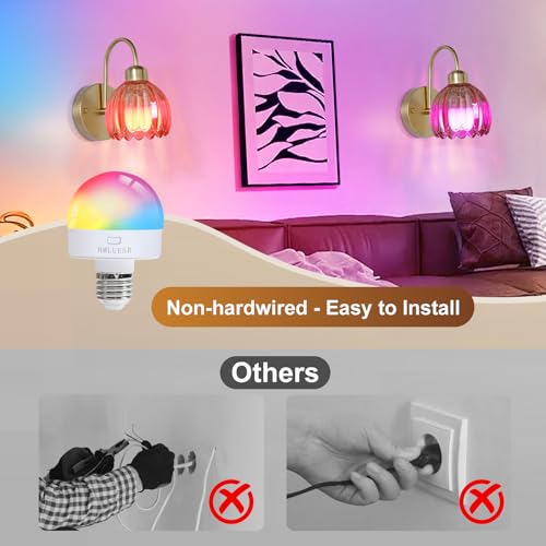 Image of Vintage Battery Operated Wall Sconces Set of Two, Tulip Glass Lampshade Rechargeable Wall Lights, LED 15 Colors Gold Wall Lamp for Bedroom Bedside Doorway