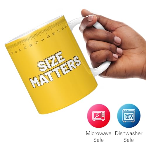 Mug Monster - Size Matters Giant Mug, Extra Large Jumbo Novelty Tea or Coffee Cup - Ceramic Coffee Mug / Cup, Gift for Men or Women, Extra Large and Giant Mug Available, 20oz White Mug