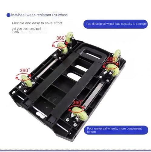 Carretilla plegable de plataforma con 6 ruedas miniatura 3