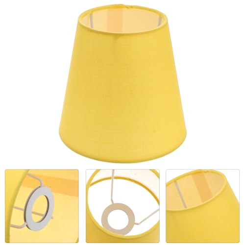 Image of Angoily Macaron Fabric Lamp Shade Hanging Ceiling Cover for Chandelier Light Weight Easy to Install Softens Bright Light for Home Decoration