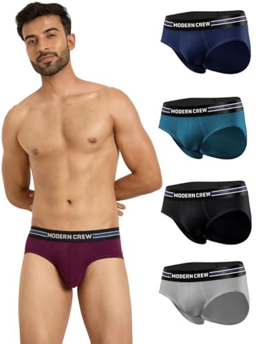 Image of Modern Crew CoolSense Cotton Briefs for Men| Super Combed Cotton with Stretch, Stay 3 Degrees Cool & Fresh, Anti-Bacterial| Microfiber Waistband