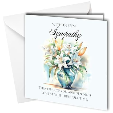 Oscar Finks Sympathy Card with Lilies Design Cover