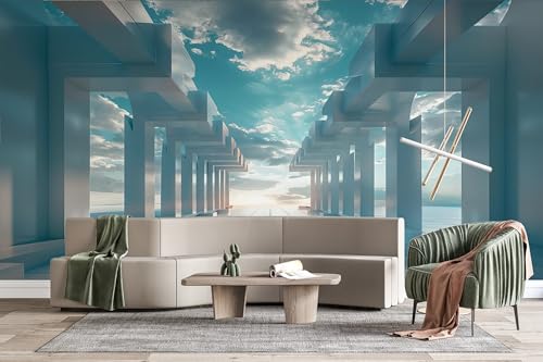 Papel Pintado Fotográfico Ampliación Del Espacio Mural Panorámico 3D W250xH175 Corredor Aéreo No Tejido Fotomurales Moderna Decoración De Pared Sala Cuarto Oficina Salón Niño 16yf281