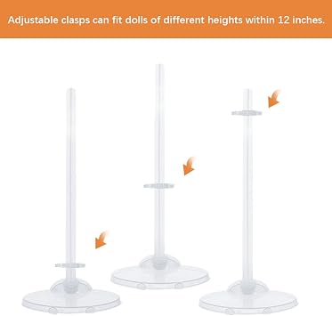 10PCS Doll Holder, Doll Stand Display Holder, Ideal Display Stand Support with Adjustable Waist Clip for 11 to 13 Inch Tall Dolls