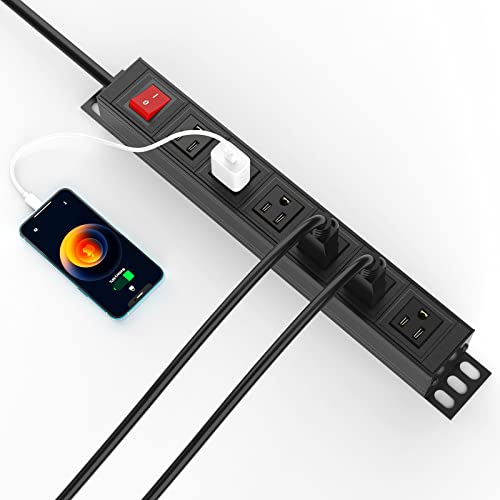 Btu PDU 6 Outlet Power Strip, Metal Mountable Power Strip Surge Protector thumb #6