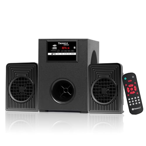 Image of Tronica Dhurandhar 30W 2.1 Bluetooth Home Theater System with Subwoofer, Multimedia Speakers for TV & PC, Supports USB /SD Card /FM /AUX, Includes Remote (Gunmetal Black)