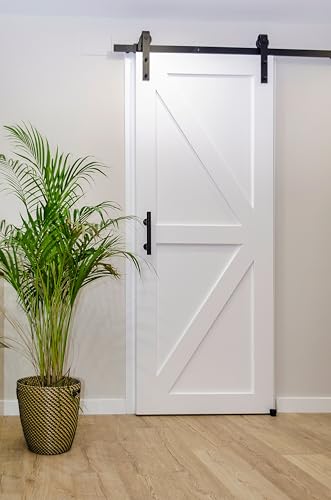 Matte Black Durable Single Door EZ-Sliding Steel Track Barn Door