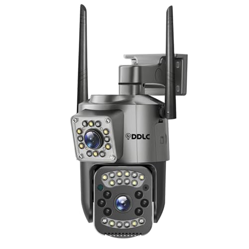Image of DDLC 6MP Smart WiFi Dual Lens Outdoor PTZ CCTV Camera | 360 Rotation | Color Night Vision | Two Way Audio | Wireless Home Security Camera with Mobile App V380 Pro (Dual Lens PTZ)