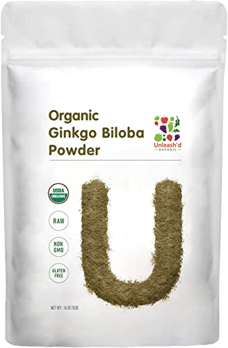 Organic Ginkgo Biloba Powder 1 Pound, Vegan Friendly Ginkgo Leaf Powder Organic, Pure, Raw, Non Gmo #TOP5
