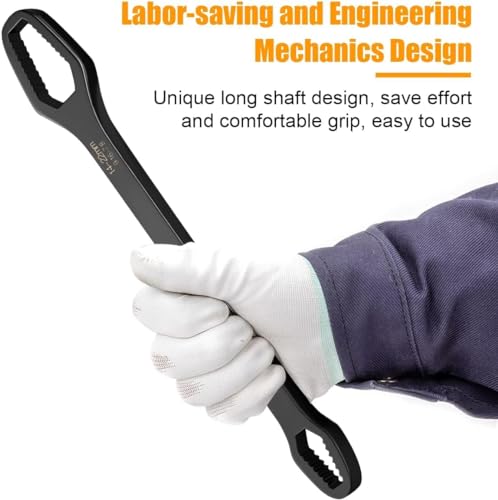 Image of 2pcs All in One Multifunctional Universal Wrench Set Self-Tightening Adjustable,3-17mm & 8-22mm Universal Torx Wrench, Double-ended Adjustable Wrench Tool Key Set Screw.