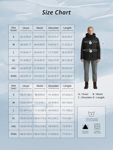 CAMEL CROWN Wasserdichte Skijacke für Damen, 3-in-1, Windbreaker, Wintermantel, Fleece-Innenseite für Regen, Schnee, Outdoor, Wandern, Jacke, Black4150-20, X-Large