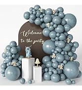 CVPARTYON Dusty Blue Balloons, 125 PCS Assorted Sizes 18 inch, 12 inch, 10 inch, 5 inch - Great f...