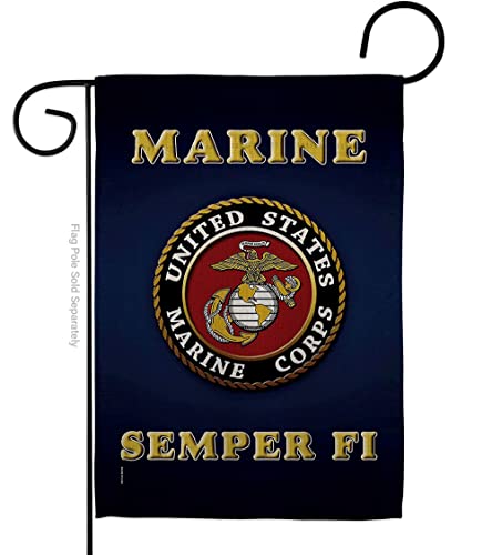 United State Marine Corps USMC Semper Fi Flag Double-Sided Lawn Decoration Gift House Garden Yard Banner American Military Veteran Official Licensed 12 x 18 Made in USA