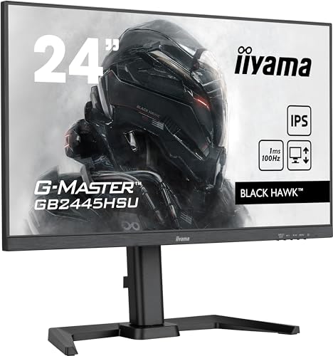iiyama G-Master Black Hawk GB2445HSU-B1 60,5cm 24\" IPS LED Gaming Monitor Full-HD 100Hz HDMI DP USB2.0 1ms FreeSync Höhenverstellung Pivot schwarz iiyama G-Master Black Hawk GB2445HSU-B1 60,5cm 24\" IPS LED Gaming Monitor Full-HD 100Hz HDMI DP USB2.0 1ms FreeSync Höhenverstellung Pivot schwarz