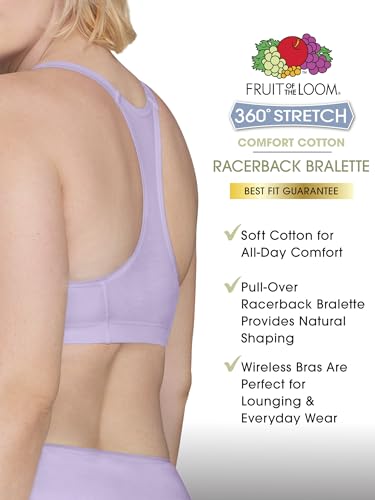 Image of Fruit of the Loom Women's Spaghetti Strap Cotton Sports Bra - All-Day Comfort