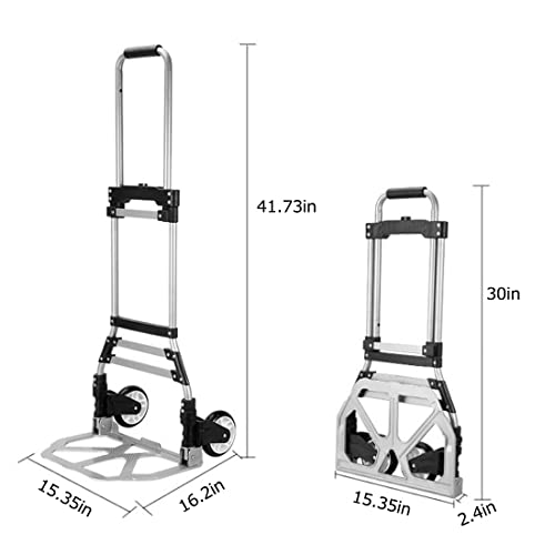 Carretilla plegable pesada con 2 ruedas y cuerdas elásticas miniatura 2