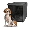 Friends Forever Metal Dog Crate Cover 36 inch, Dog Cage Cover w/Roller Shades, Machine Washable, Trucker Black