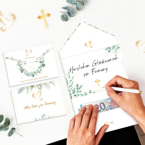 WenmthG Geldgeschenk Firmung Verpackung – Firmungskarte Geschenke für Mädchen & Jungen, Glückwunschkarte zur Firmung, Geldgeschenk Umschlag 16 × 11 cm