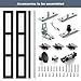 SMARTSTANDARD 24in x 80in Closet Bifold Door with Bi-fold Door Hardware Kit Included, Tempered Frosted Glass Closet Door, Preassembled Panel, Water-Proof PVC Surface, Black