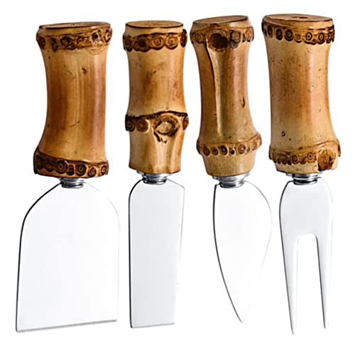 PRETYZOOM Professional Cheese Knife Set Bamboo Handle Cheese Tool Multi-function