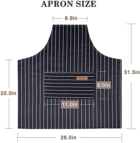 Hibaby Apron, Adjustable 2 Pack Bib Aprons With 2 Pockets Cooking Kitchen Aprons For Men Women Bbq Outdoors Baking Crafting Drawing Chef Apron #TOP2